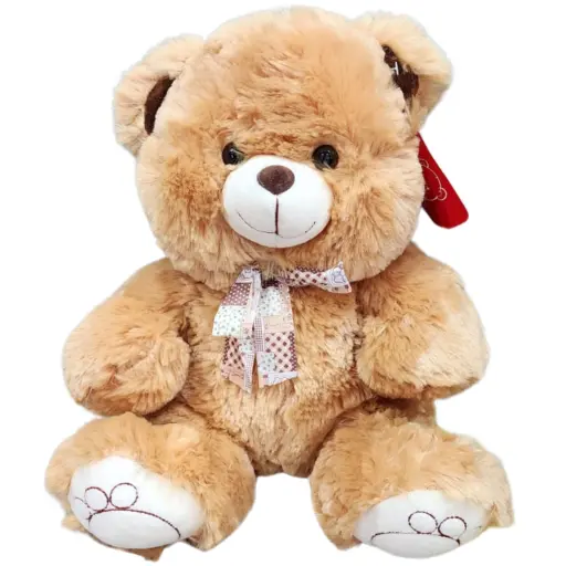 Peluche oso con moño 12465m beige